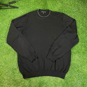 Saks Fifth Avenue merino wool crewneck sweater with white stitching size XL